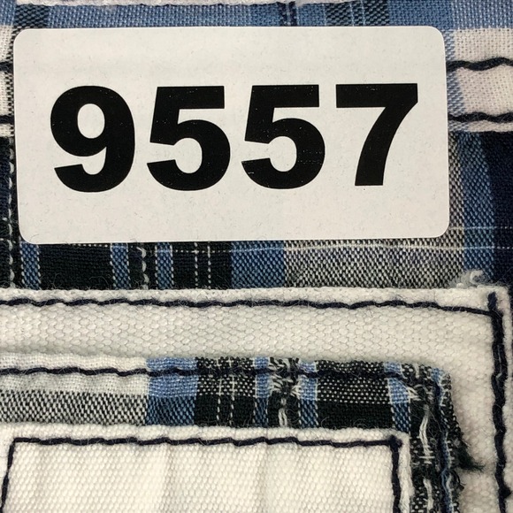 BKE Mens L Blue White Plaid Athletic Fit Long Sleeve Button Up Shirt - Picture 11 of 11